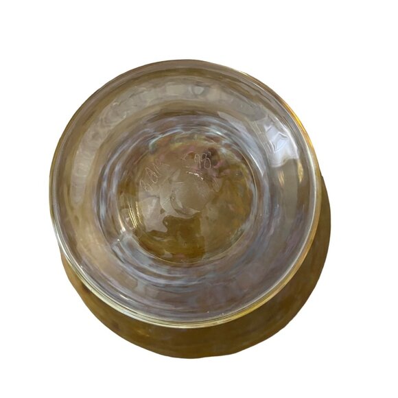 Vintage 1998 Large Glass Fruit Bowl Centerpiece Dining Room Kitchen Amber Swirl - Picture 4 of 5